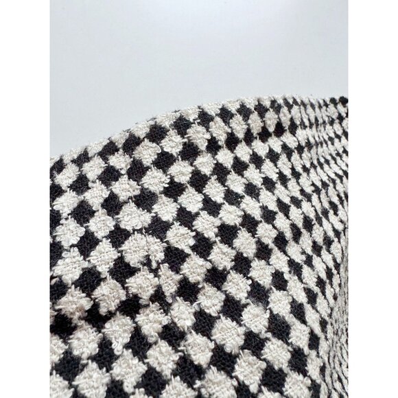 Vintage 90's FEMME DE CARRIERE Black White Check Wool Blend Mini Skirt, Size XS - Picture 10 of 13